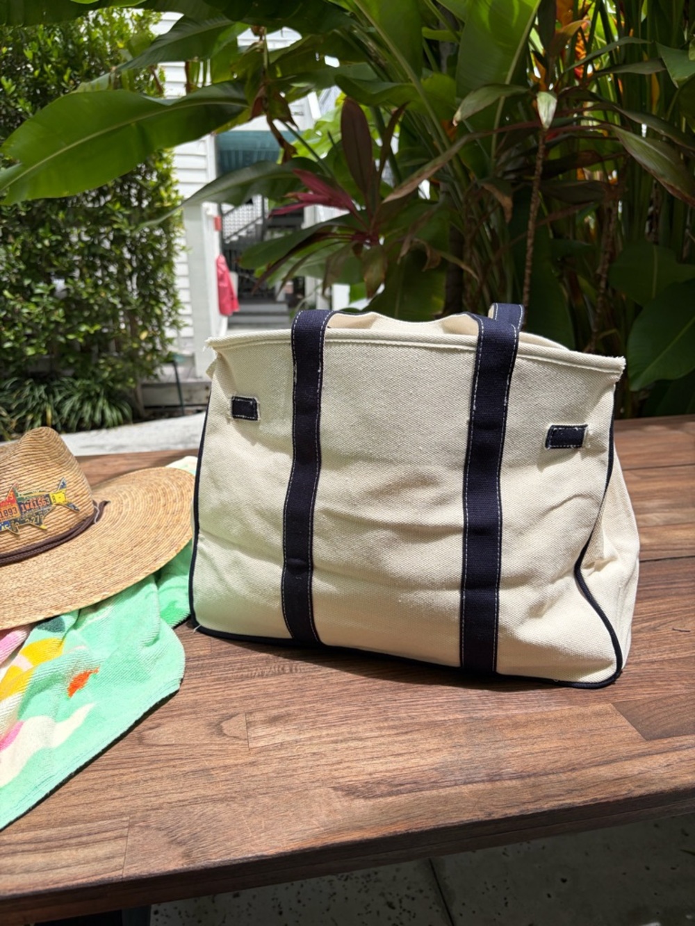 Boatkin Canvas Boat Tote – Navy Trim - Picture 3 of 6